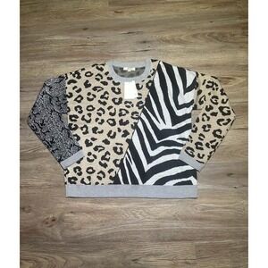 Peyton Promise Women XL Cheetah Zebra Python Mix Print Long Sleeve NWT